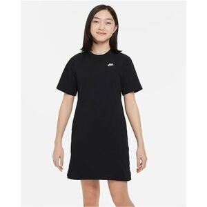 Nike Girls Youth T-Shirt Dress Classic Black Pockets Short Sleeve Size XL NWT